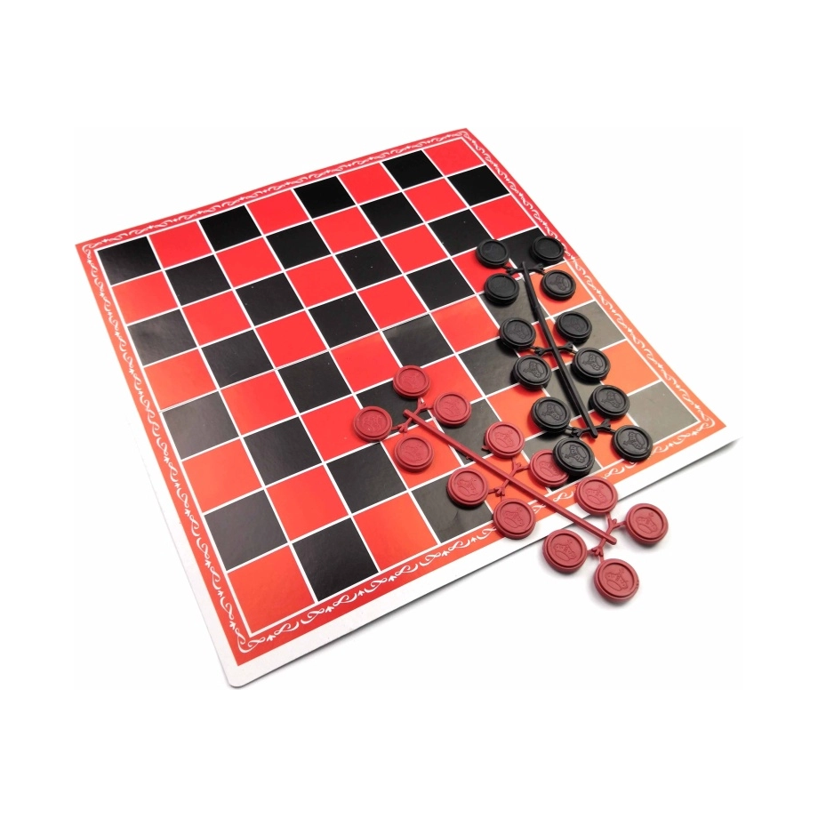 Kids Classic Board Game - Snake and Ladder, Draughts Checkers Family Game Dam Haji